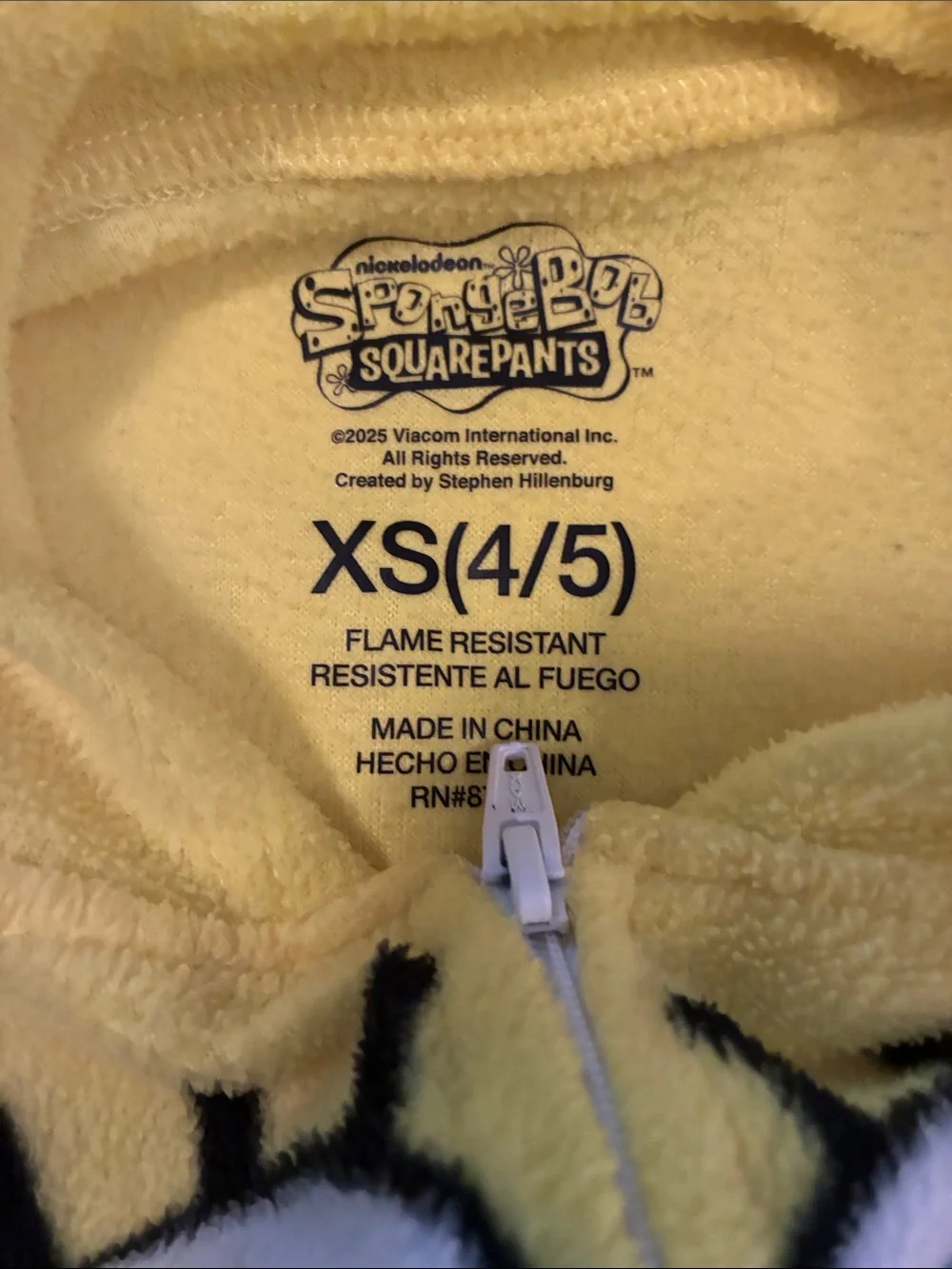 SpongeBob Character Yellow Kids One-Piece Hoodie